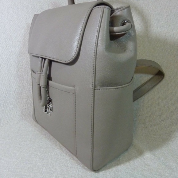NEW Tory Burch Britten Gray Leather Medium Backpack main image 6